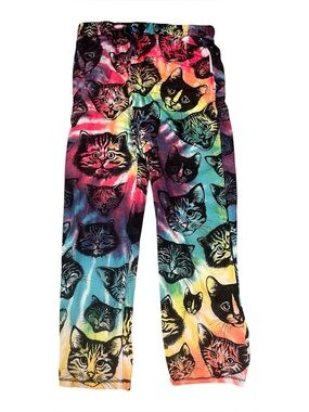 Top Drawer UNISEX Multicolor Rainbow Cat Print Pajama Pants Size XL